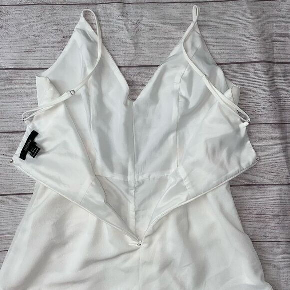 Forever 21 spaghetti strap romper w/floral embroidery white S women - Picture 13 of 13